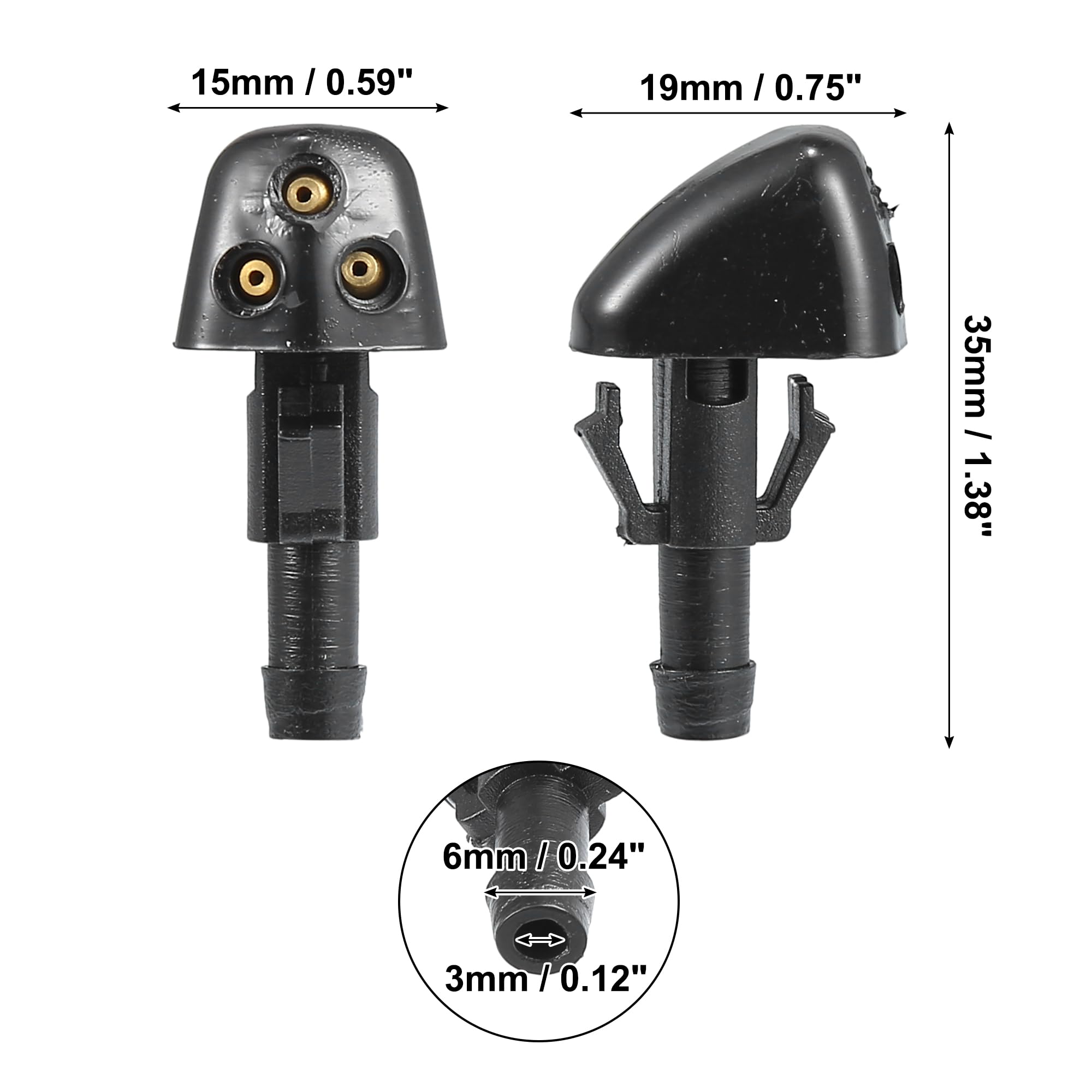 Amazon.com: uxcell 1 Pair Front Windshield Washer Nozzles Washer